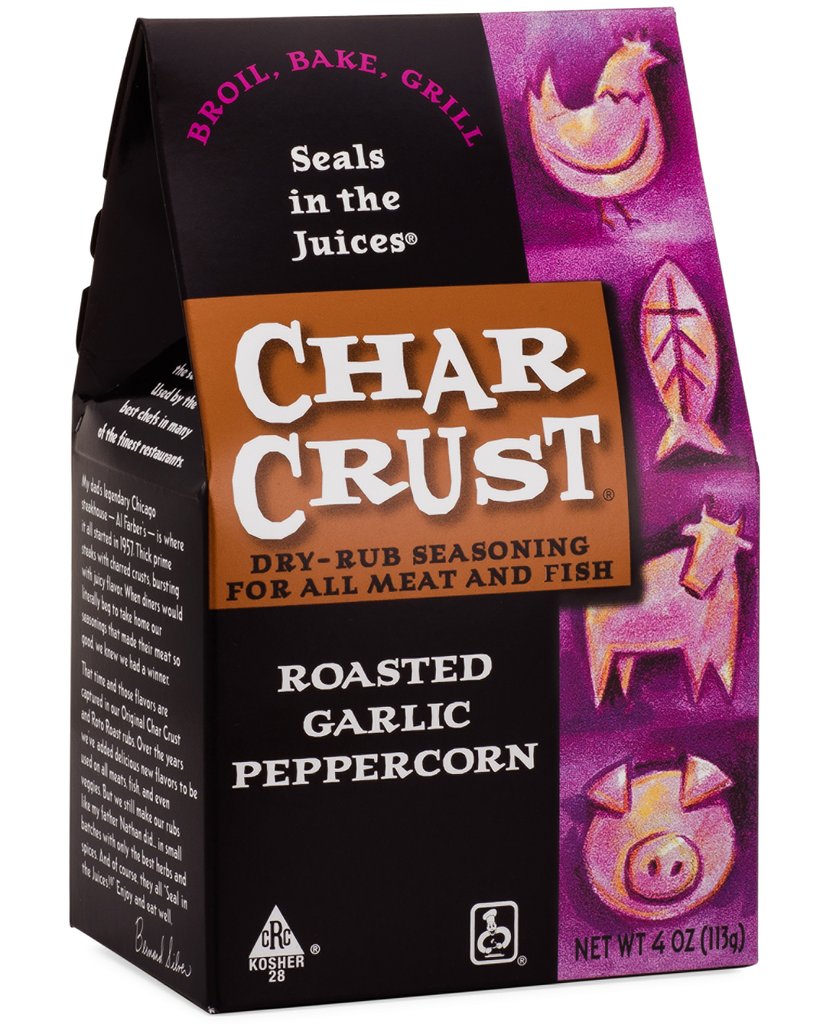 Char Crust Dry-Rub Seasoning - Roasted Garlic Peppercorn