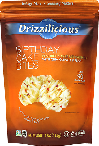 Rice cake & Harry① Drizzilicious Mini Rice Cakes Birthday Cake Bites, 8 Ounce