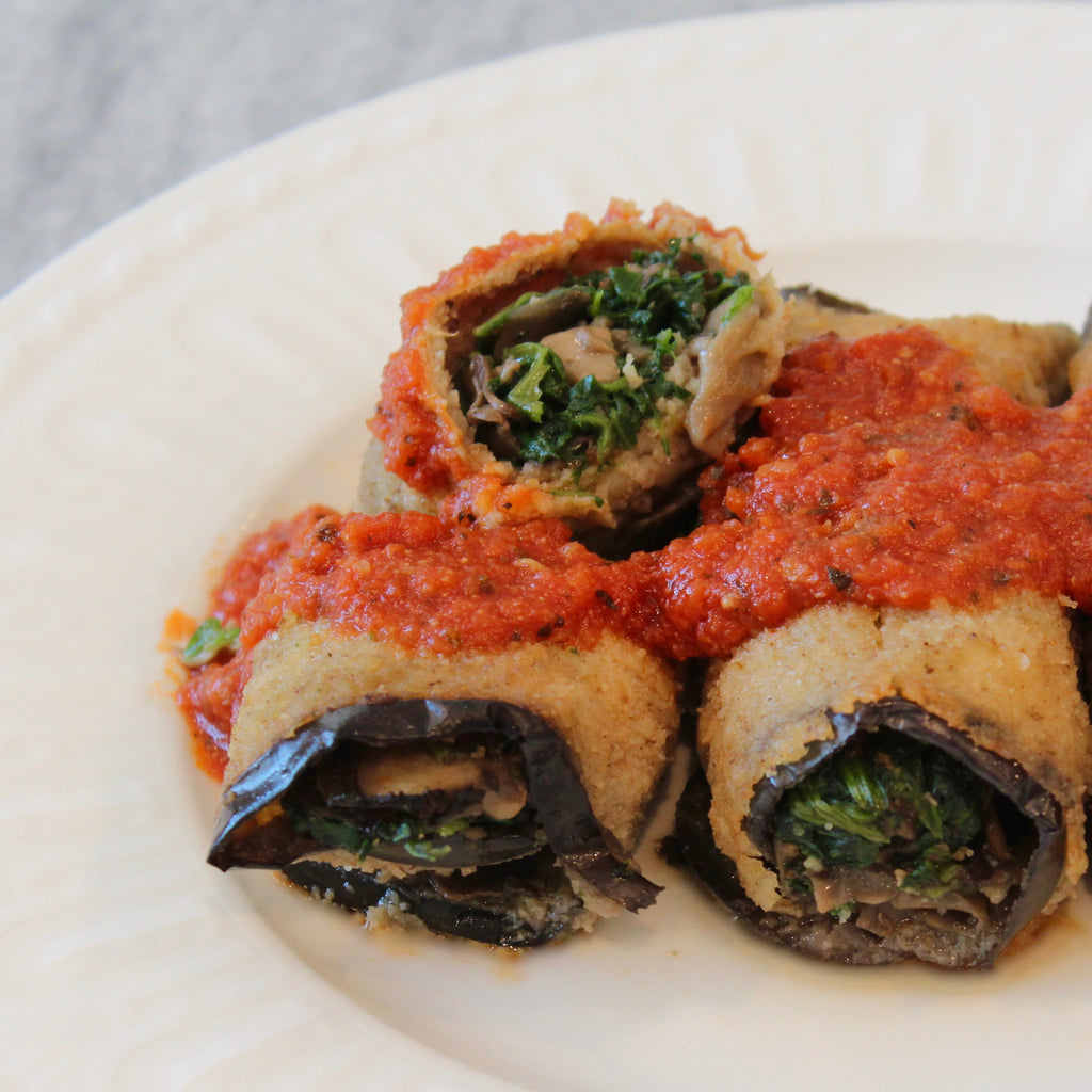 Eggplant Rollatini with Spinach & Wild Mushrooms