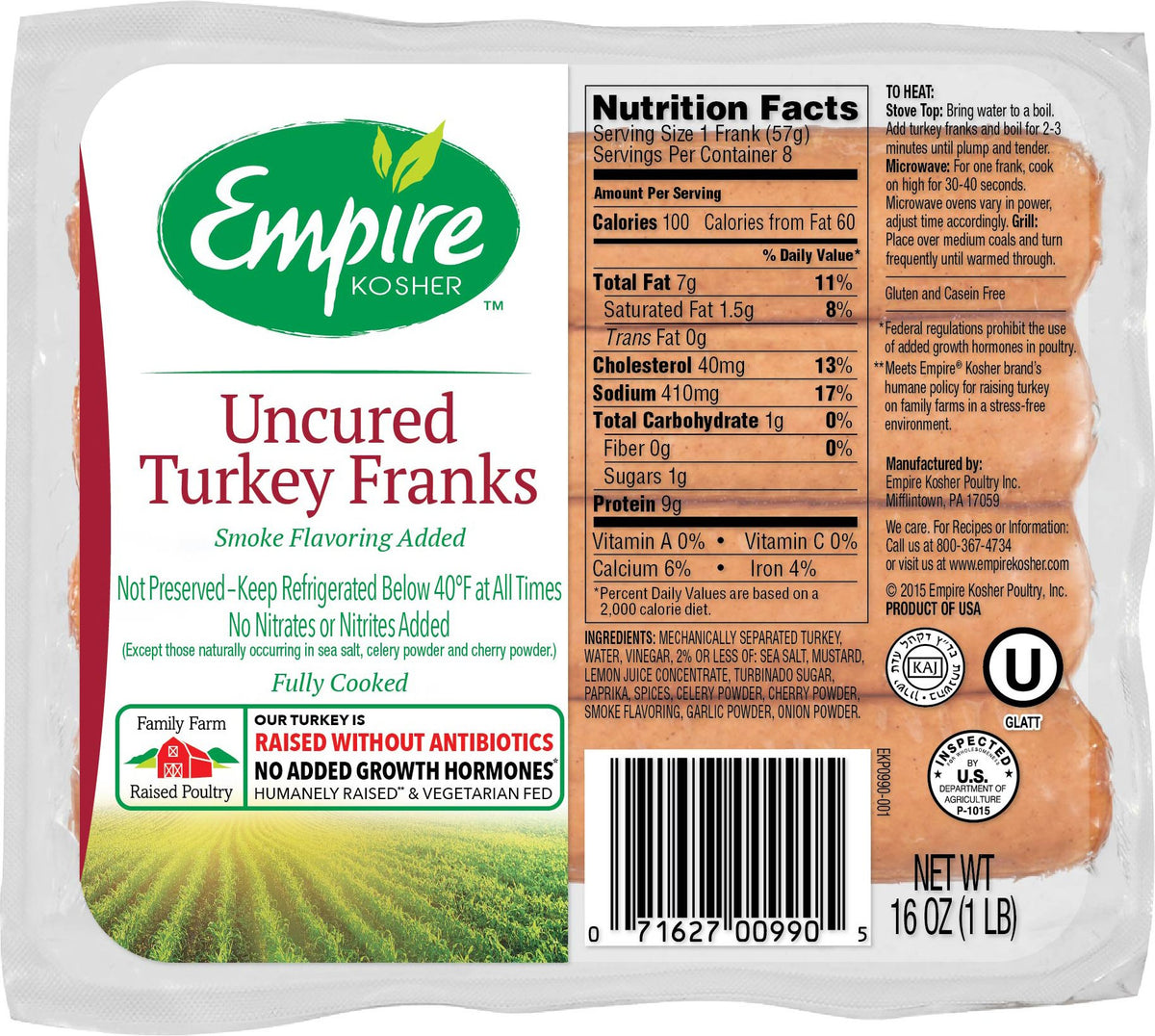 Empire Kosher Uncured Turkey Franks | The Kosher Marketplace