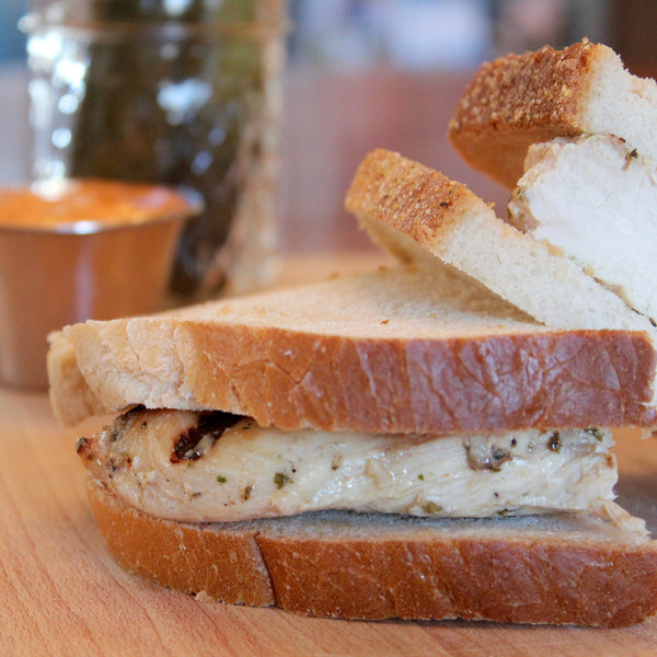 Grilled Chicken Cutlets on Seedless Rye