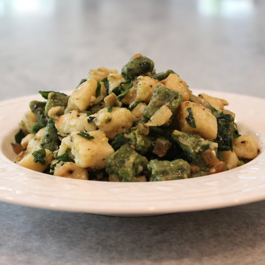 Handmade Potato & Spinach Gnocchi with Garlic