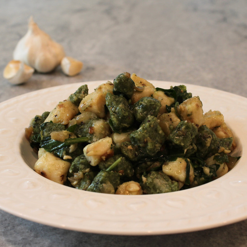 Handmade Potato & Spinach Gnocchi with Garlic