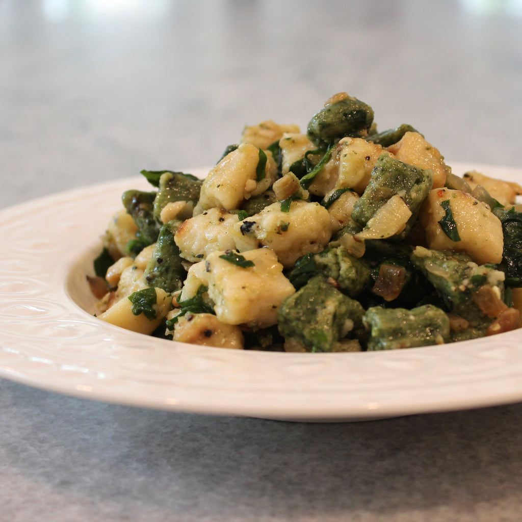 Handmade Potato & Spinach Gnocchi with Garlic