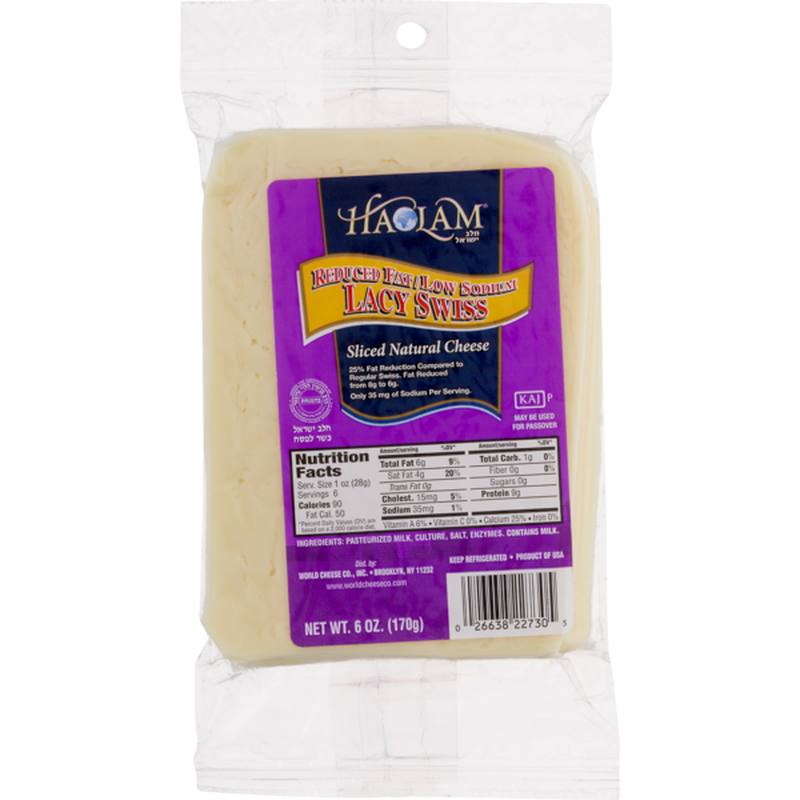 Haolam Reduced Fat Low Sodium Sliced Lacy Swiss