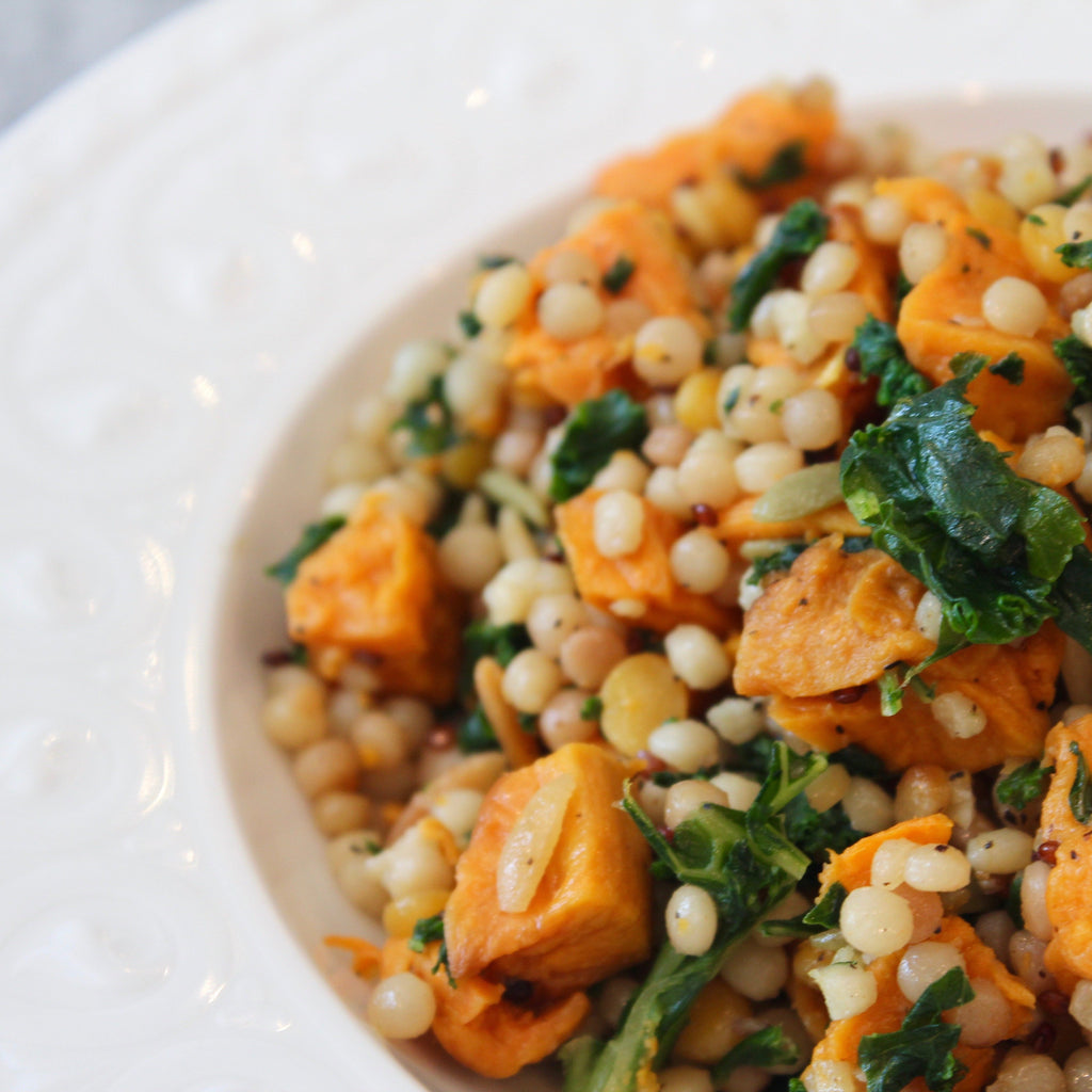 Israeli-Style Couscous, Butternut Squash & Spinach