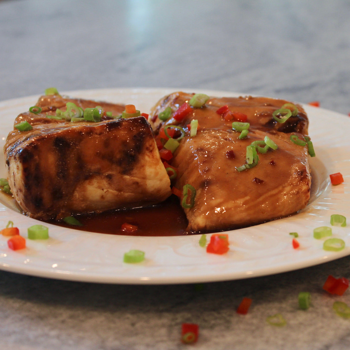Chilean Sea Bass with Five-Color Vegetable Relish