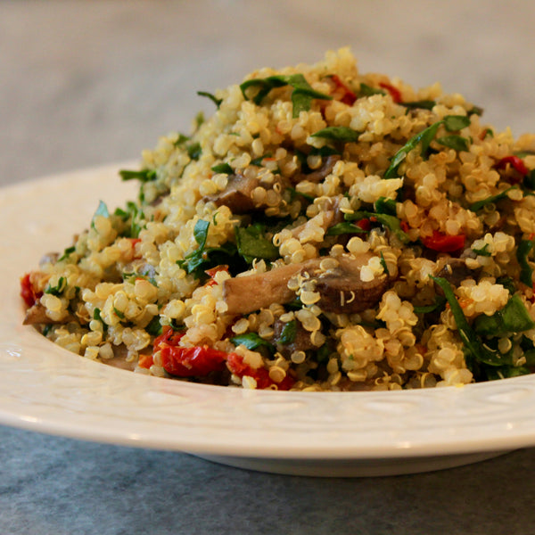 Quinoa with Sundried Tomatoes & Mushrooms