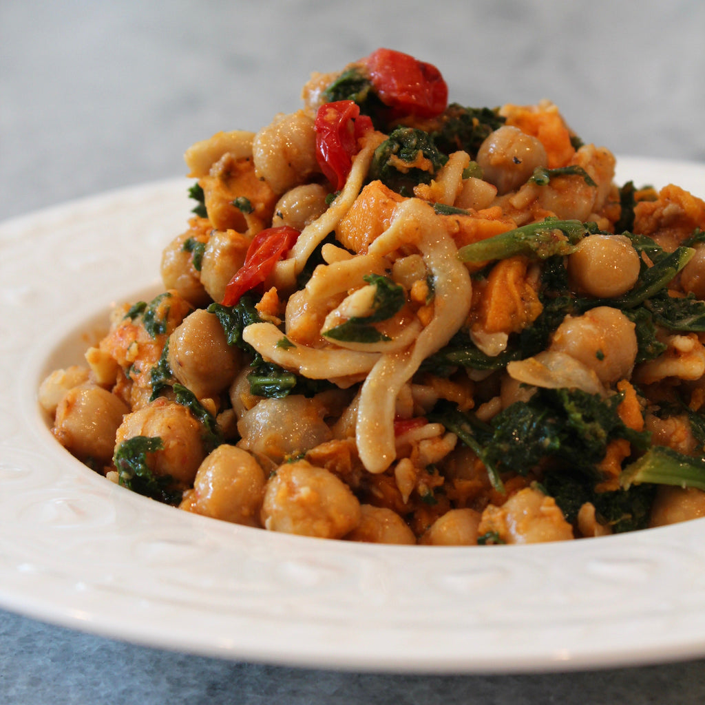 Chickpea Pasta with Butternut Squash & Spinach