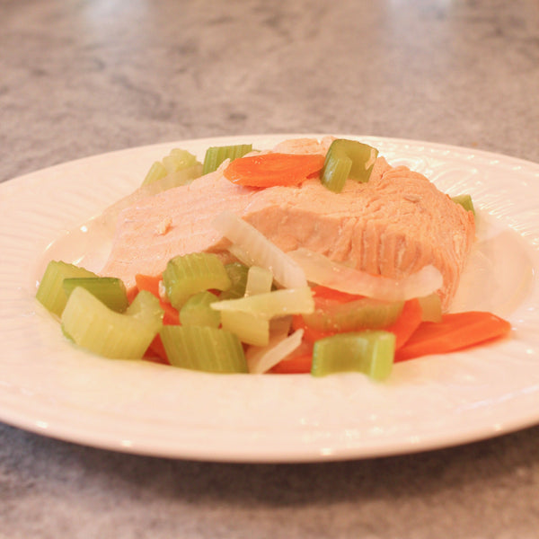 Poached Salmon with Dill Sauce