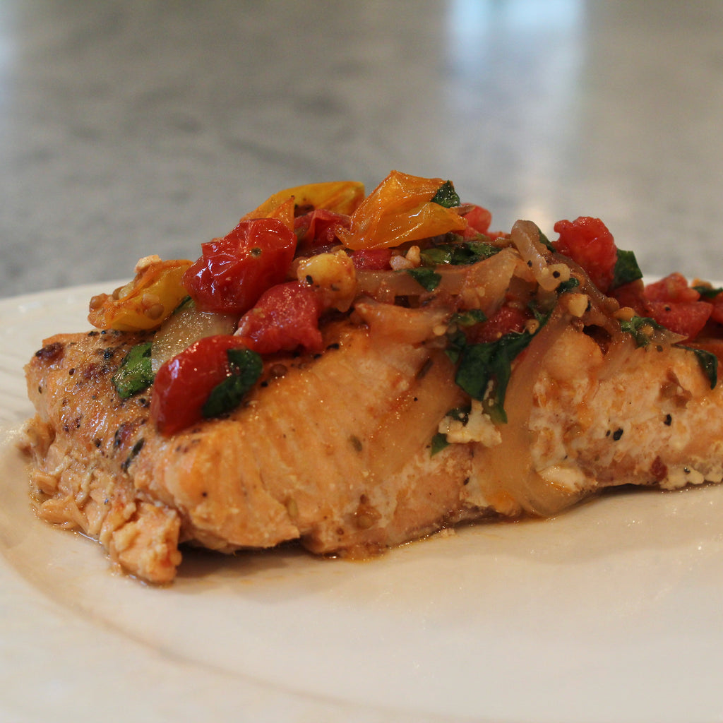 Roasted Salmon with Baby Heirloom Tomatoes