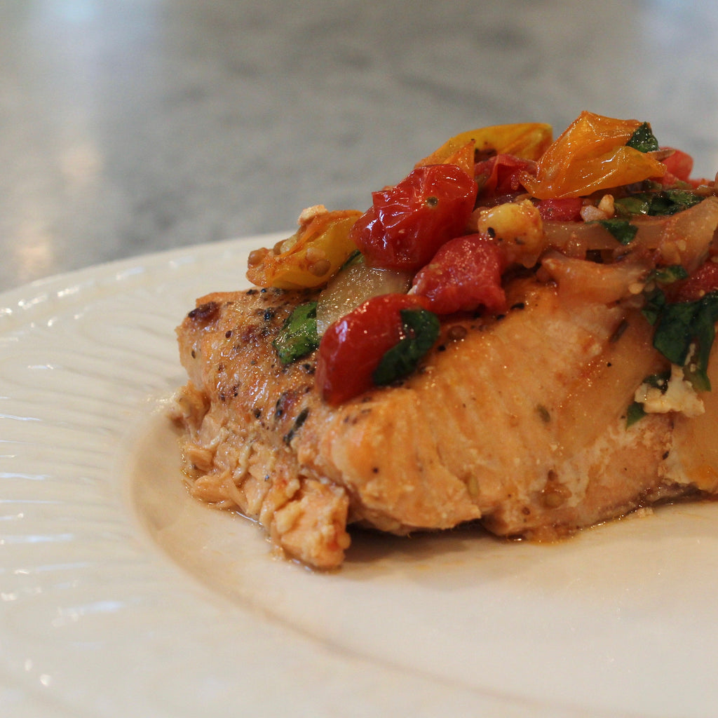 KFP Roasted Salmon with Baby Heirloom Tomatoes
