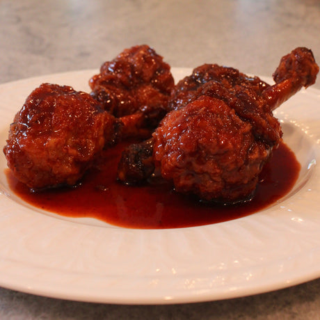 Sweet & Sassy Barbecued Chicken Drumstick Lollipops