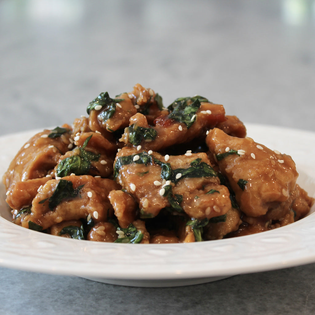Sweet & Sour Chicken with Spinach Catering Tray
