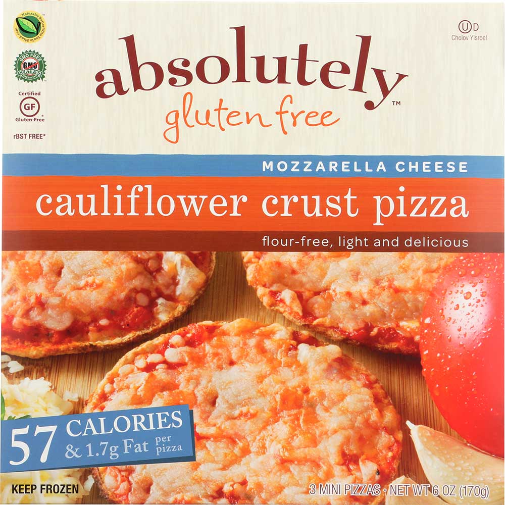 Absolutely Gluten Free Mozzarella Cheese Cauliflower Crust Pizza